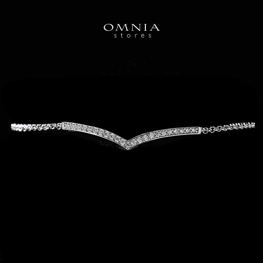 Omnia Fareeha White Silver Bracelet In 925 Silver High Quality Certified Lab Crafted Stones