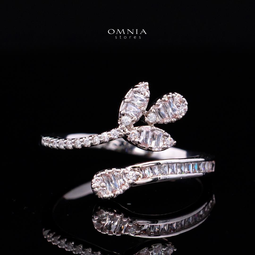 Omnia Celina Luxury White Full Set in High Quality Zircon Stone Rhodium Plated