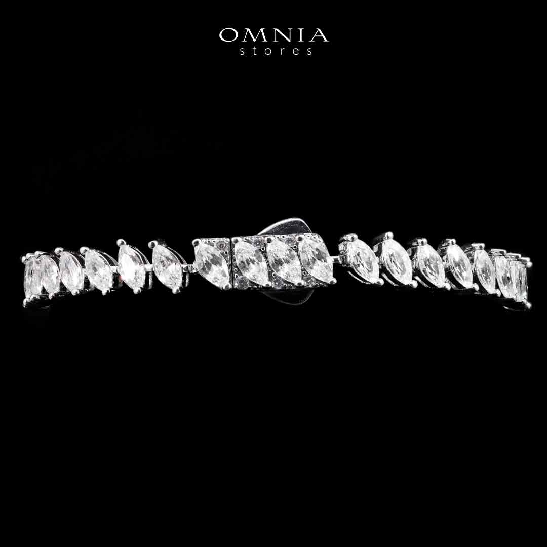 Lamiaa Glint White Bracelet In 925 Silver High Quality Simulated Diamonds