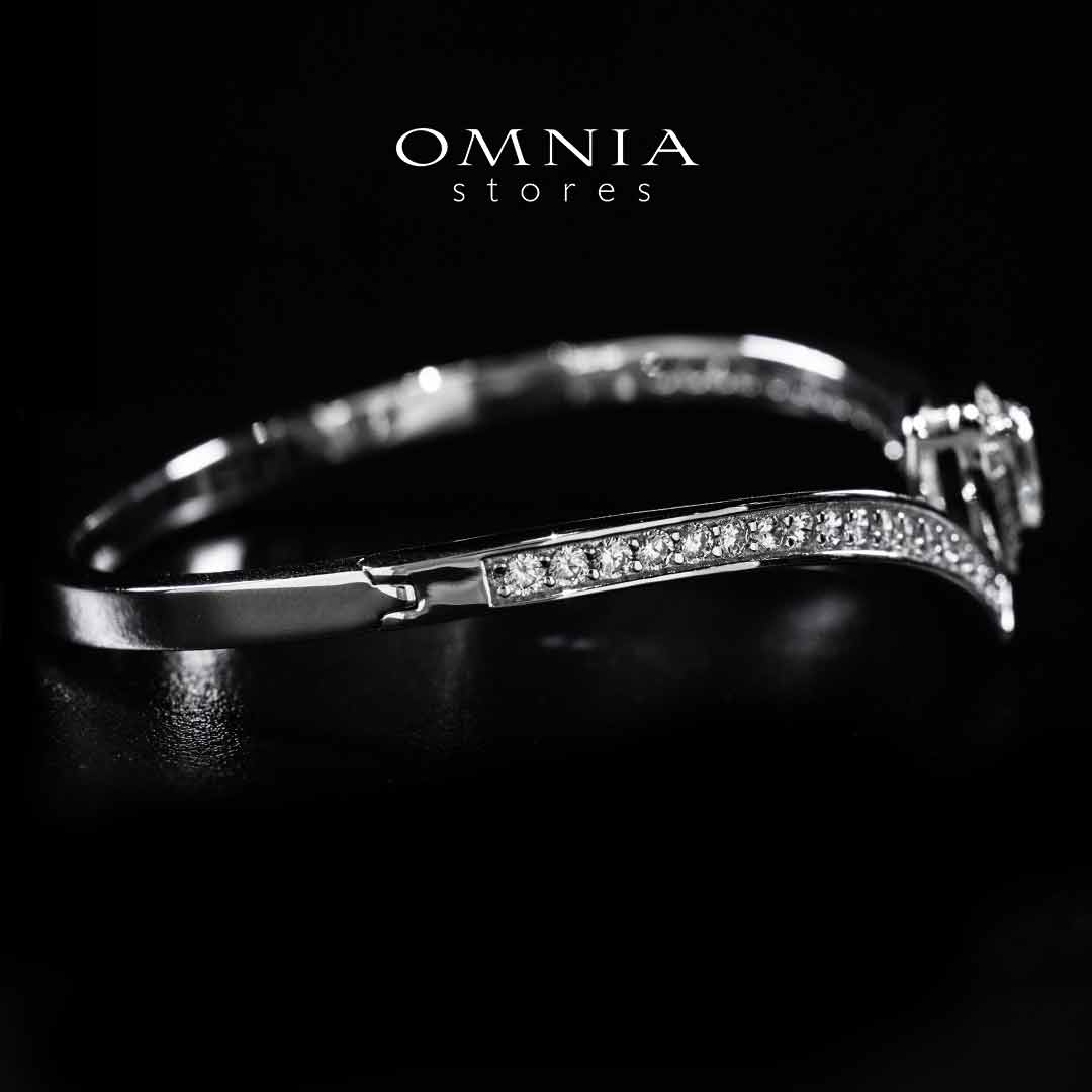 Omnia Asiyah Silver Bangle In 925 Silver High Quality Certified Lab Crafted Stones