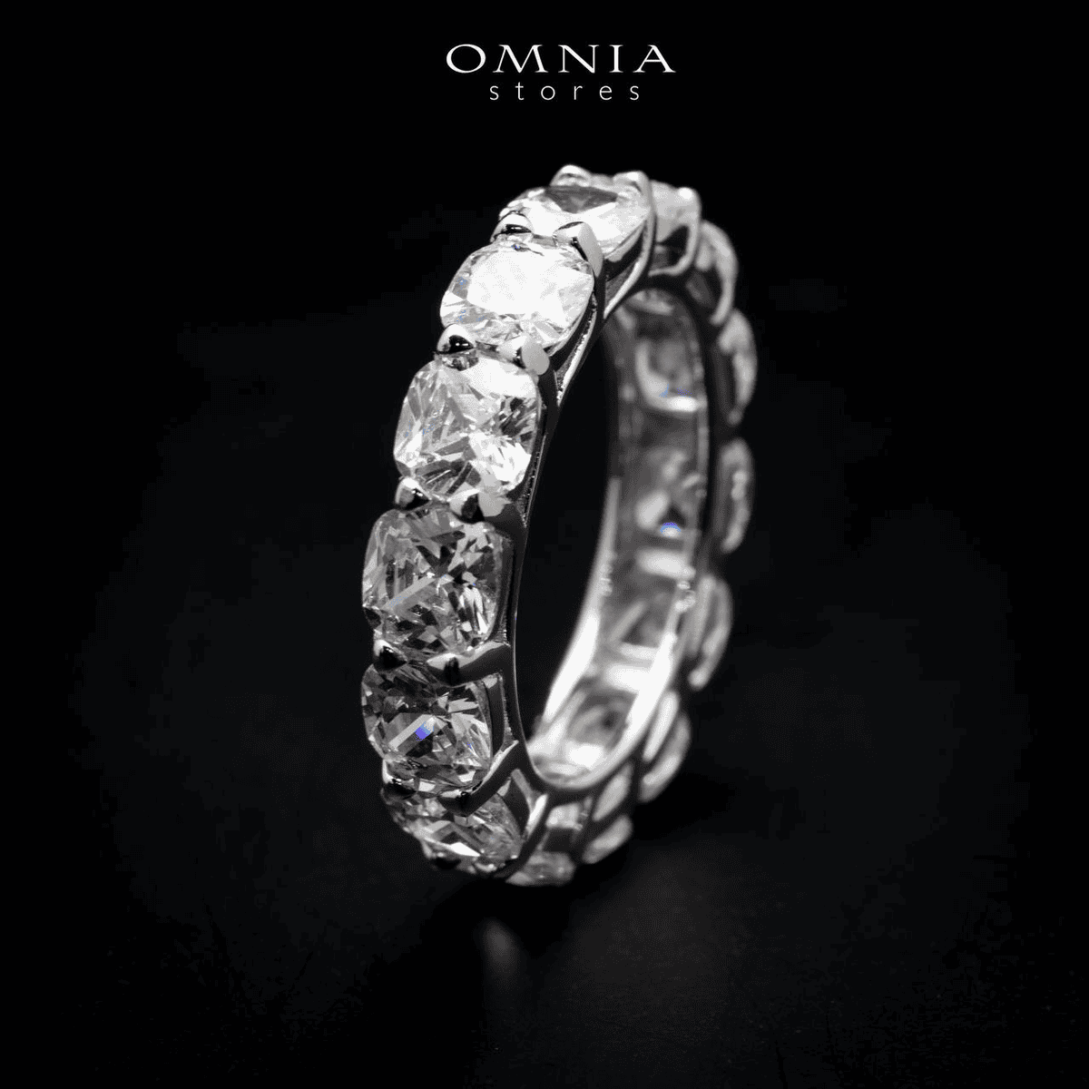 Omnia Agata White .40 Carat Ring in 92.5 Silver High Quality Simulated diamonds - OMNIASTORES UAE