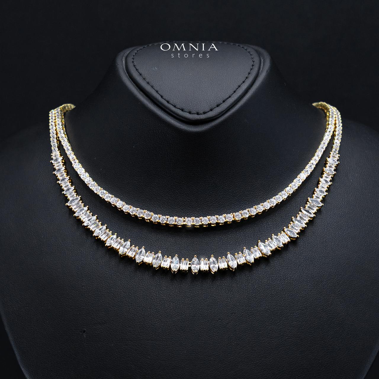 Alica Gold Bridal Full Set in Premium Rhodium-Plated Finish with High-Quality Zircon Stones