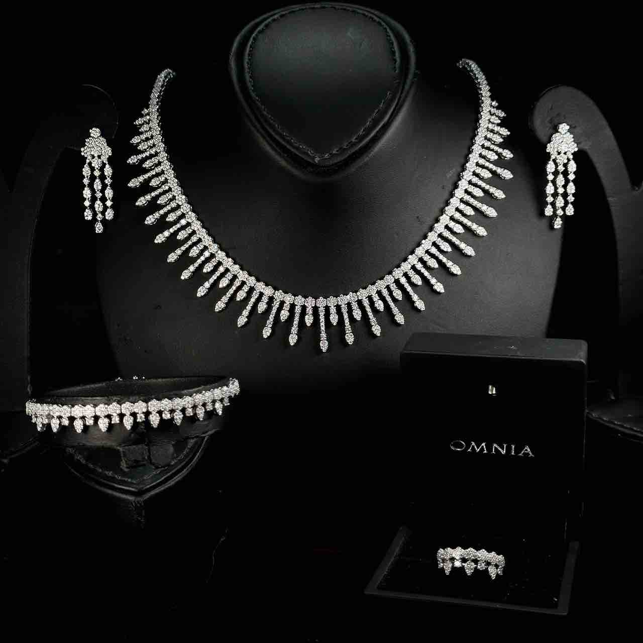 Omnia Khairiya White Bridal Full Set in 925 Silver High Quality Simulated Diamonds