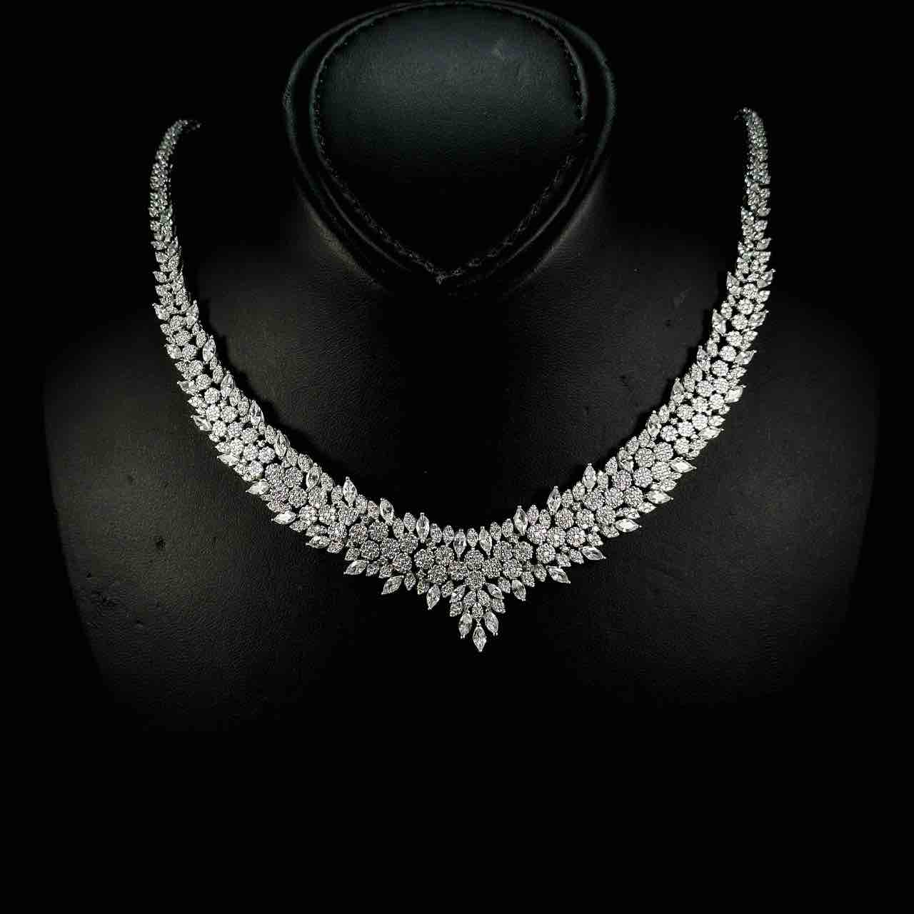 Omnia Naziha White Bridal Full Set in 925 Silver High Quality Simulated Diamonds