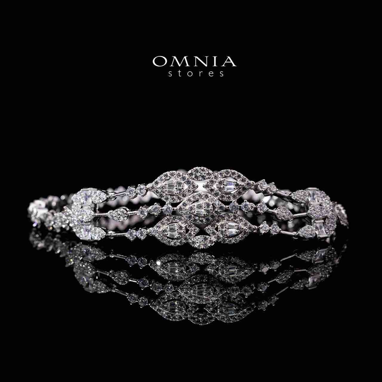 Omnia Nuzha White Bridal Full Set in 925 Silver High Quality Simulated Diamonds