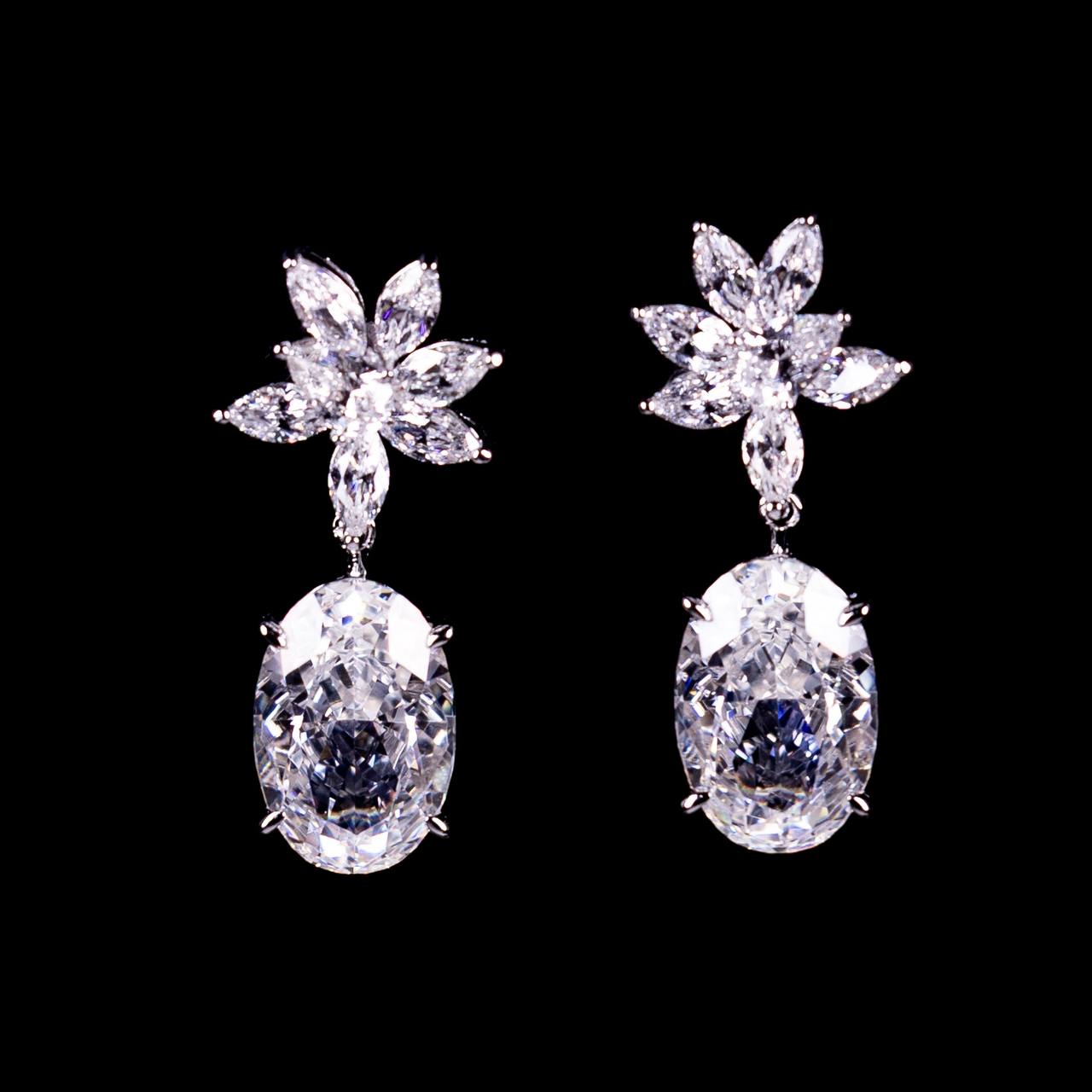 Omnia Radhiya Silver Drop Earrings In 925 Silver High Quality Lab Crafted Stones