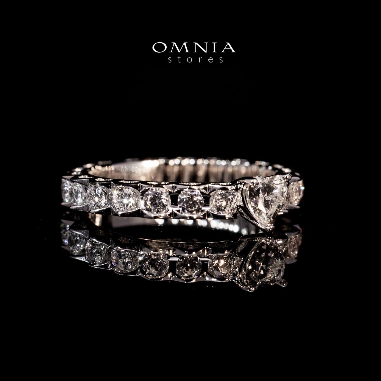 Omnia Ayshan White Heart Shape Ring In 925 Silver High Quality Certified Lab Crafted Stones - OMNIASTORES UAE