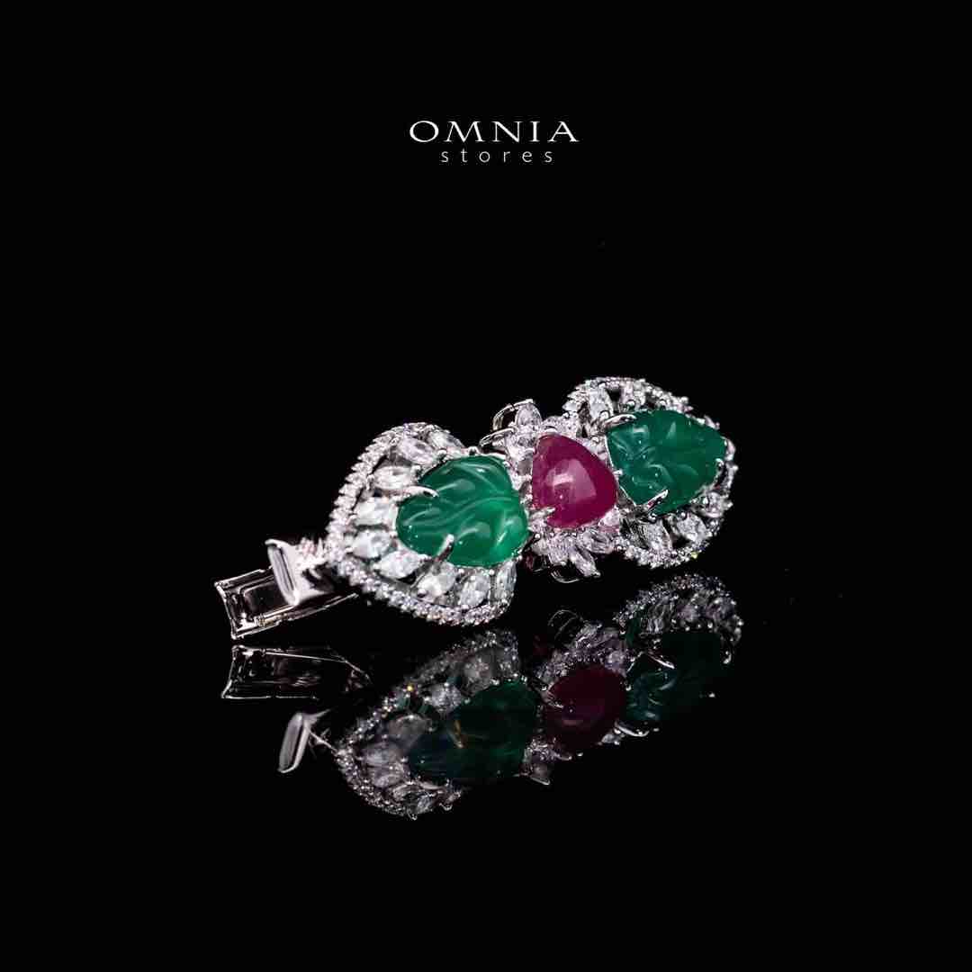 Omnia Aiza Multicolor Hair Clip In 925 Silver High Quality Lab Crafted Stones - OMNIASTORES UAE