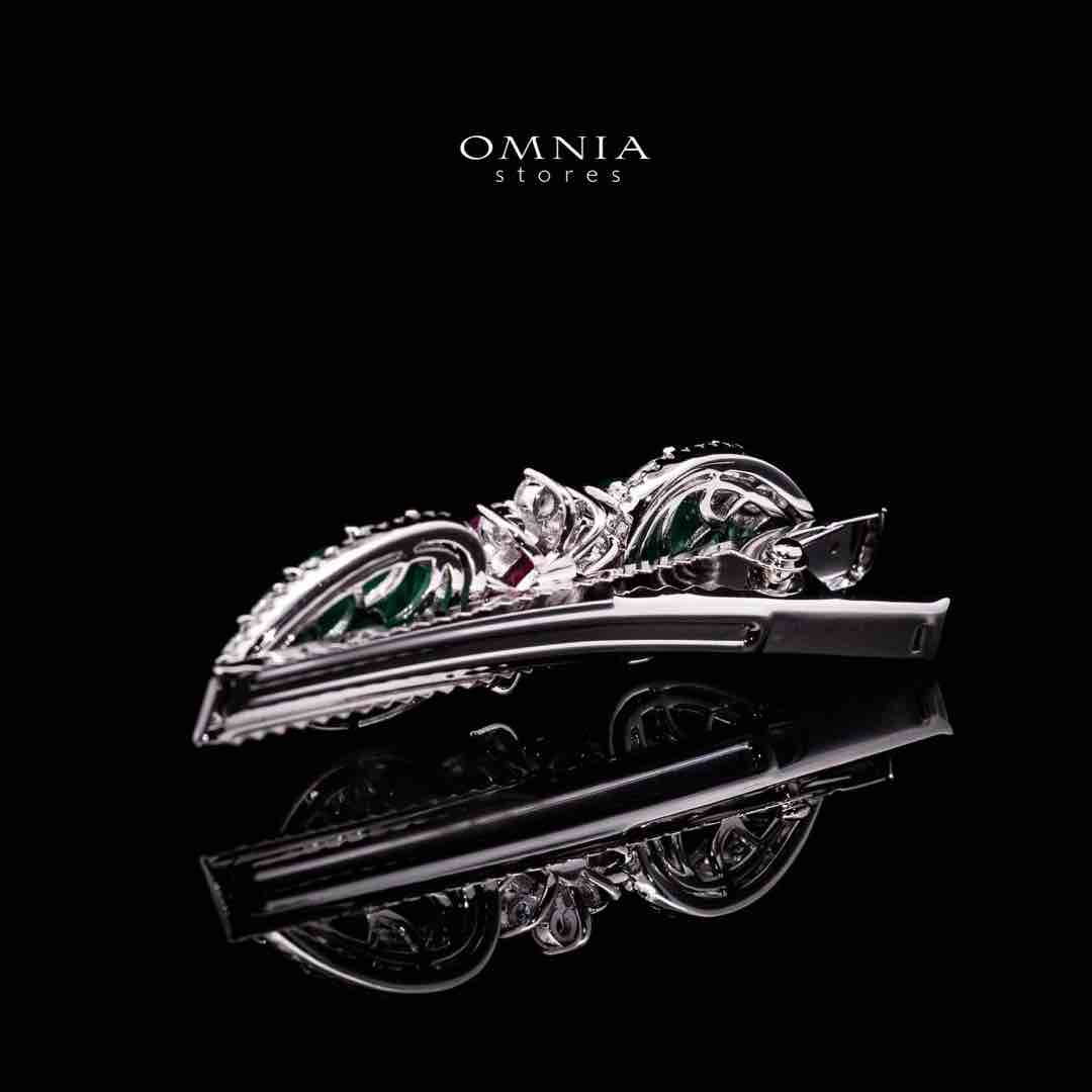 Omnia Aiza Multicolor Hair Clip In 925 Silver High Quality Lab Crafted Stones - OMNIASTORES UAE
