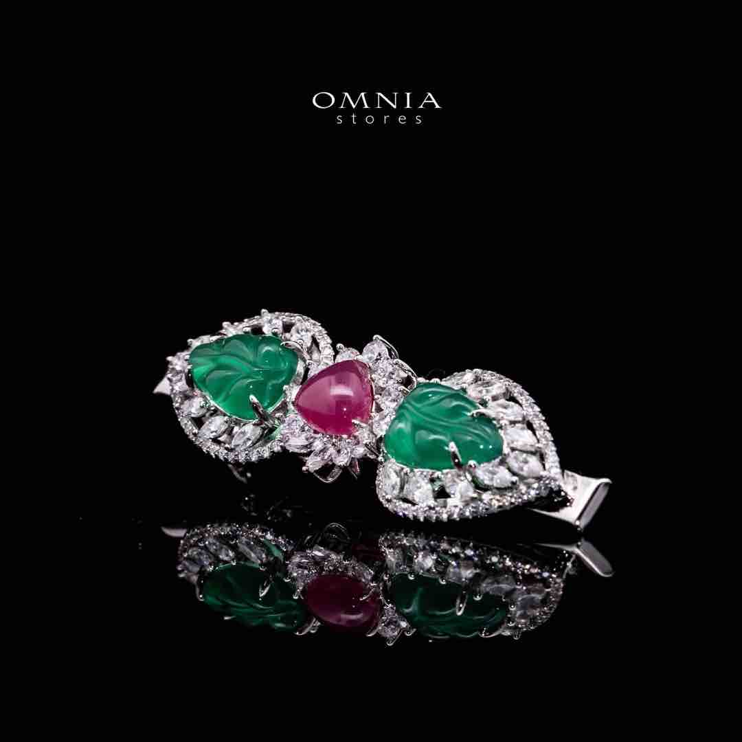 Omnia Aiza Multicolor Hair Clip In 925 Silver High Quality Lab Crafted Stones - OMNIASTORES UAE