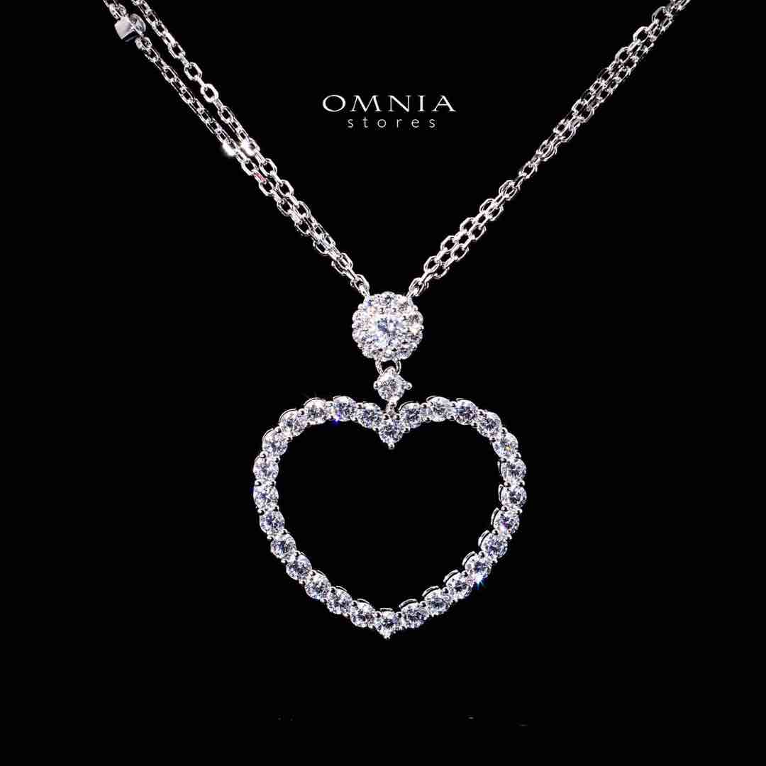 Omnia Raeda White Heart Pendant Necklace In 925 Silver High Quality Caertified Lab Crafted Stones - OMNIASTORES UAE