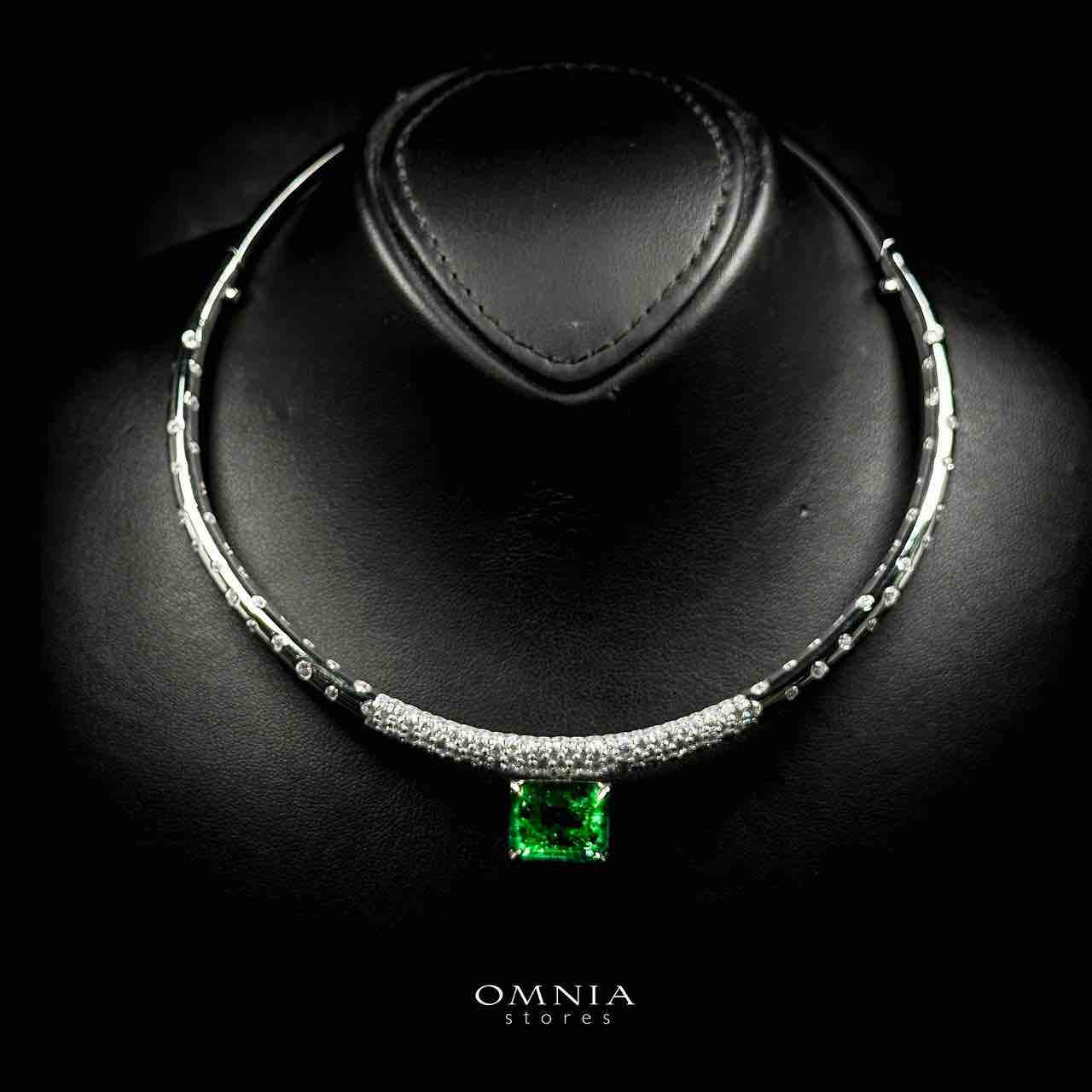 Omnia Kouther Green Necklace In 925 Silver High Quality Certified Lab Crafted Stones - OMNIASTORES UAE