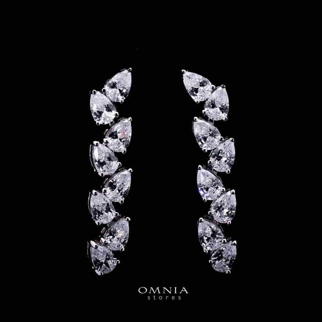 Omnia Naeema White Tennis Necklace, Earrings and Bracelet Set in 925 Silver with High Quality Simulated Diamonds