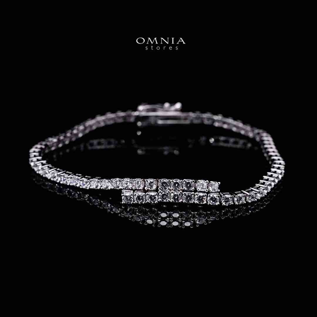 Omnia Ruwayda White Tennis Necklace, Earrings and Bracelet Set in 925 Silver with High Quality Simulated Diamonds 2.5mm
