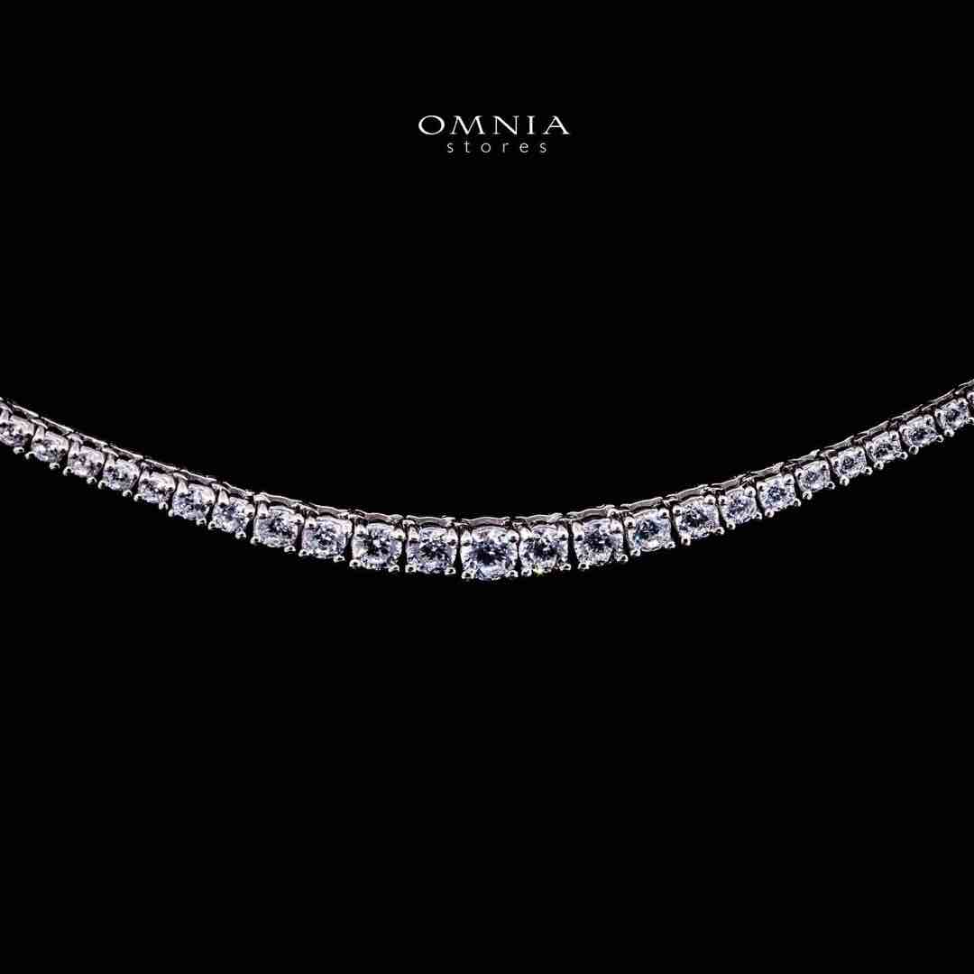 Omnia Zoya White Tennis Necklace, Earrings and Bracelet Set in 925 Silver with High Quality Simulated Diamonds