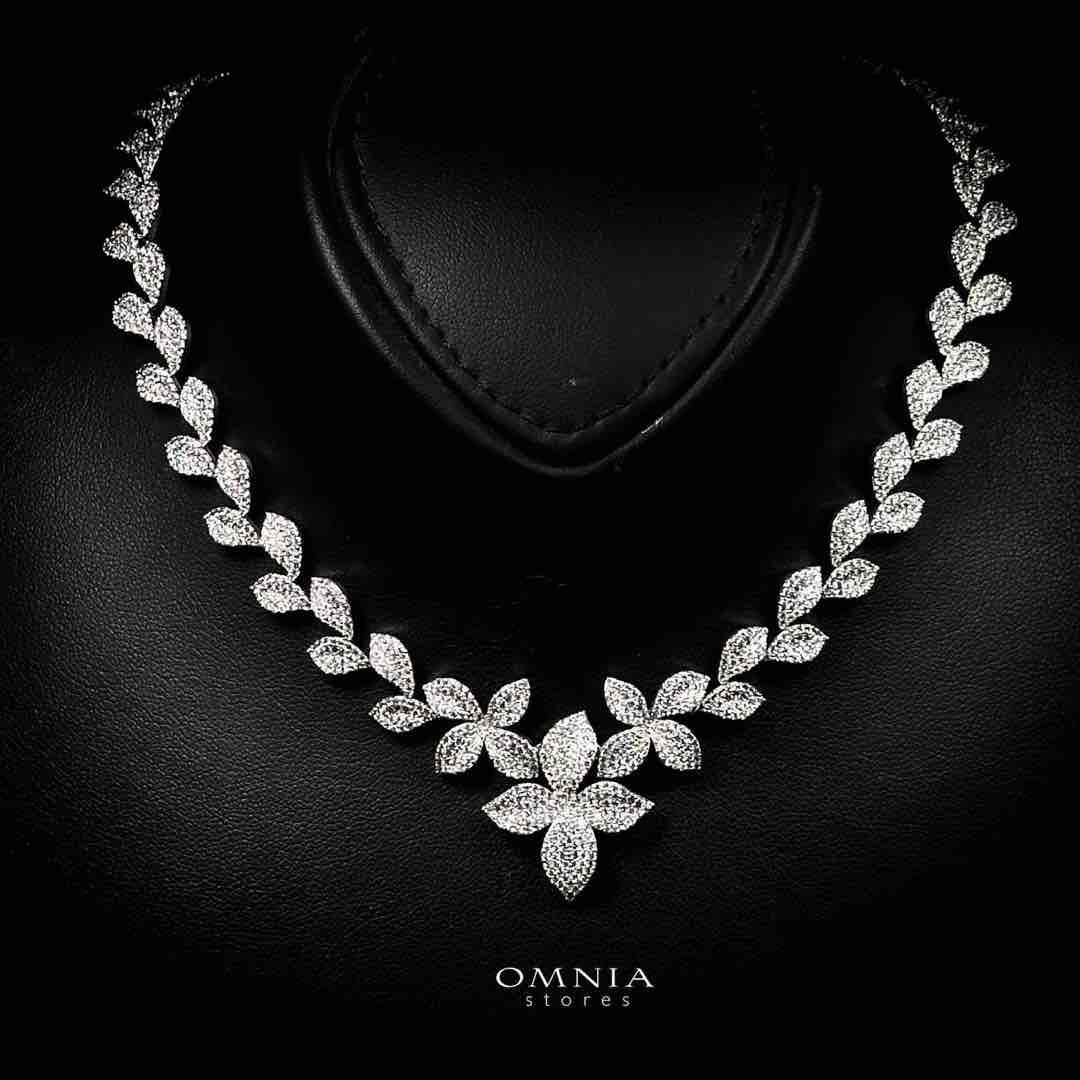 Omnia Minha Luxury White Bridal Full Set in High Quality Zircon Stone Rhodium Plated - OMNIASTORES UAE