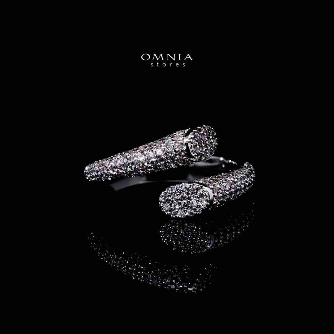 Omnia Aaqilah Luxury White Bracelet & Ring Set in High Quality Zircon Stone Rhodium Plated