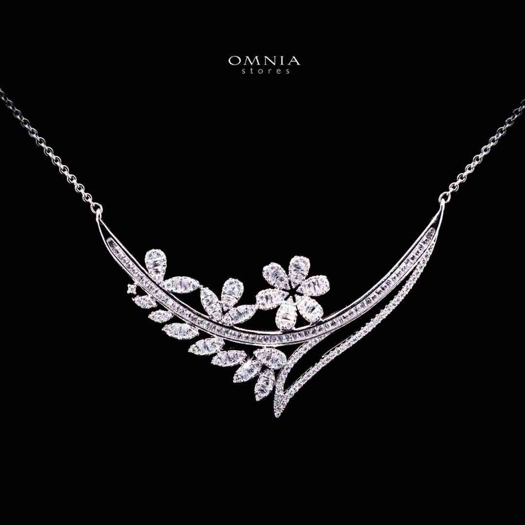Omnia Celina Luxury White Full Set in High Quality Zircon Stone Rhodium Plated
