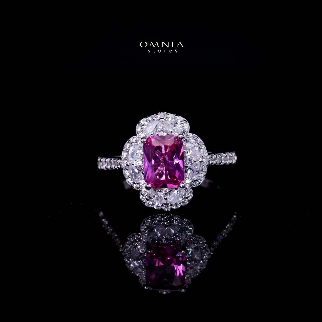 Omnia Raeya Purple Silver Ring in 925 Silver with High Quality Simulated Diamonds