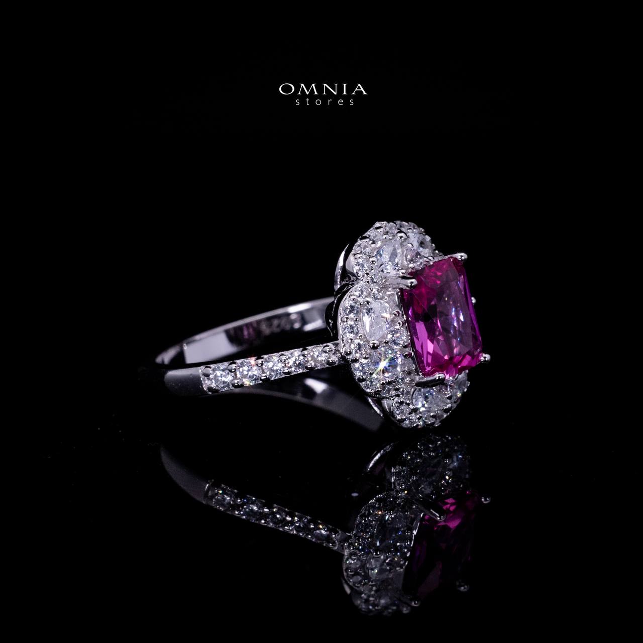 Omnia Raeya Purple Silver Ring in 925 Silver with High Quality Simulated Diamonds