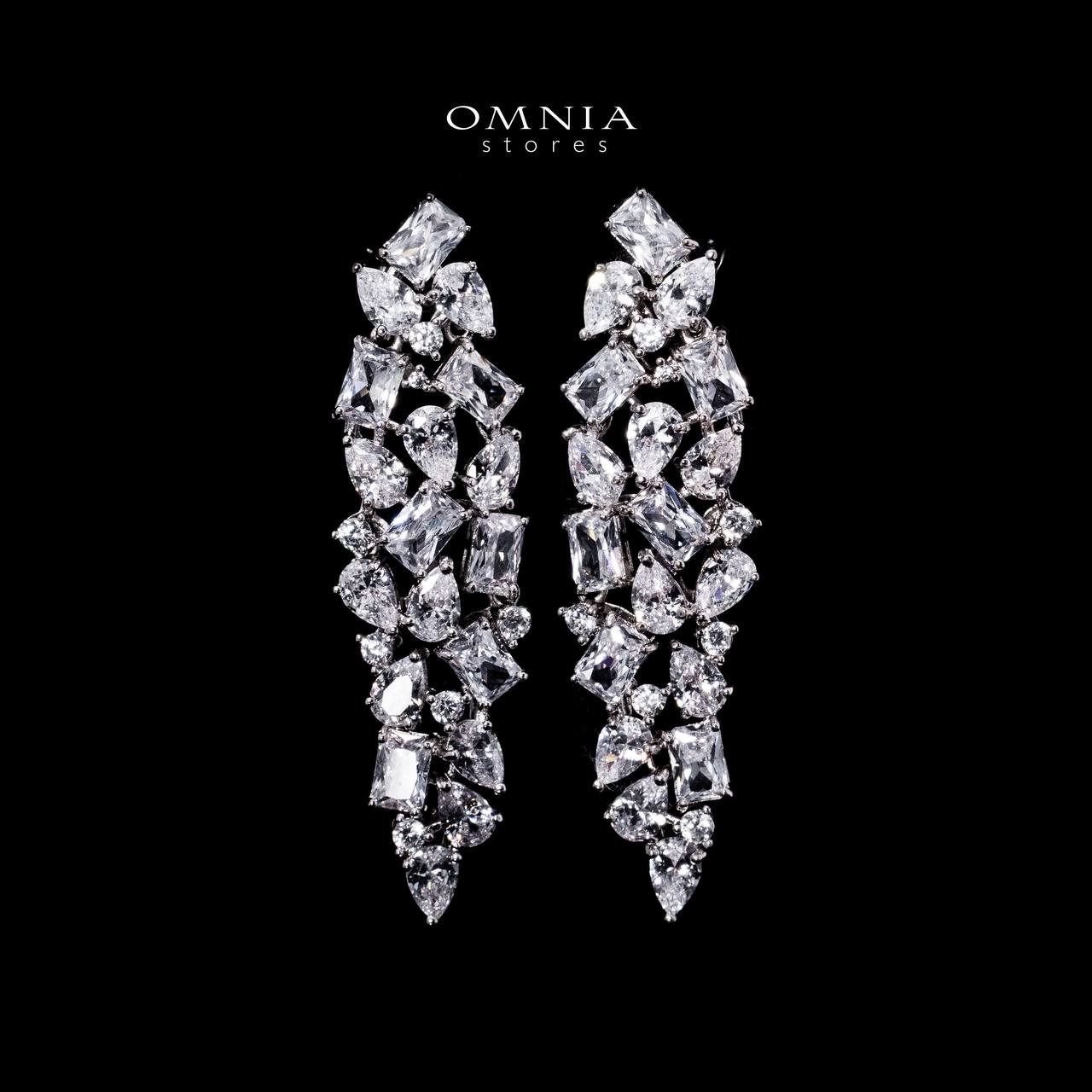 Omnia Anastasia White Luxury Bridal Full Set in High Quality Zircon Stone in Rhodium Plated