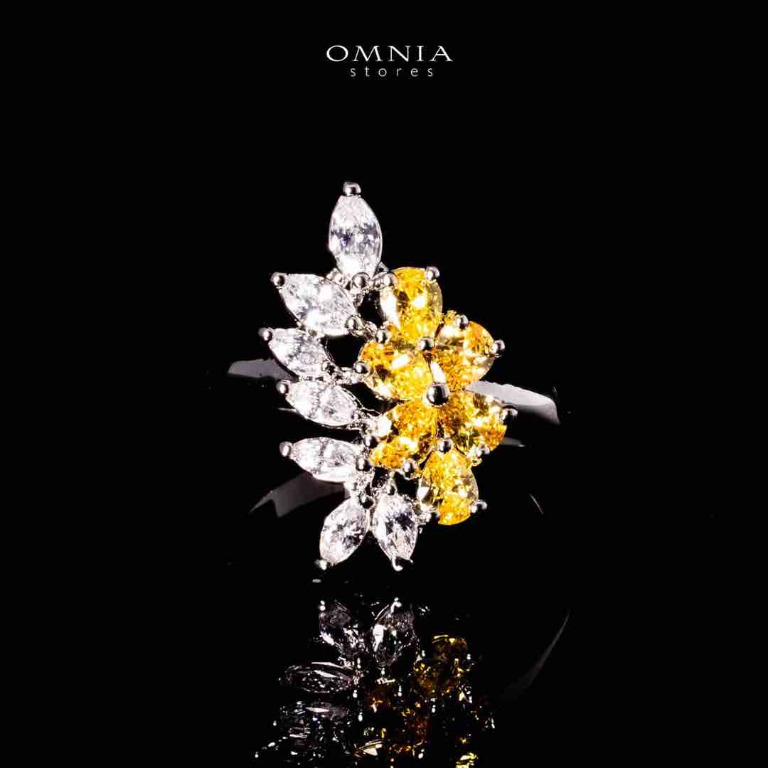 Omnia Nourah Yellow Luxury Bridal Full Set in High Quality Zircon Stone in Rhodium Plated - OMNIASTORES UAE