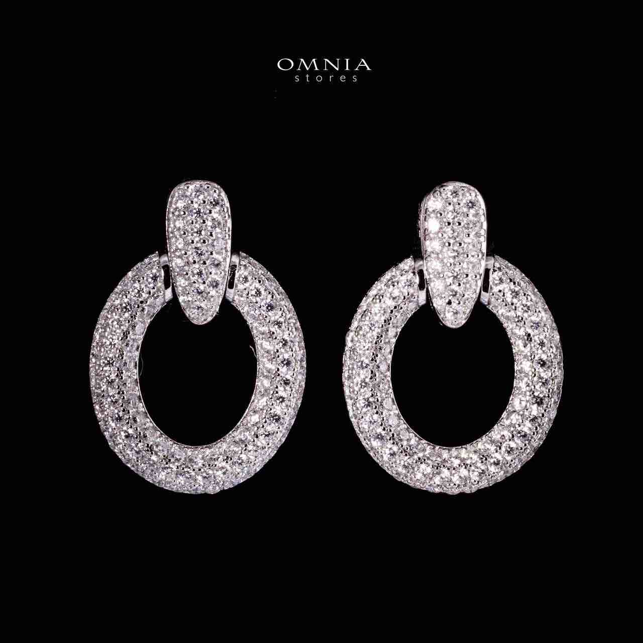 Omnia Selin Silver Stud Earrings Set in 925 Silver With High Quality White Moissanite Stones