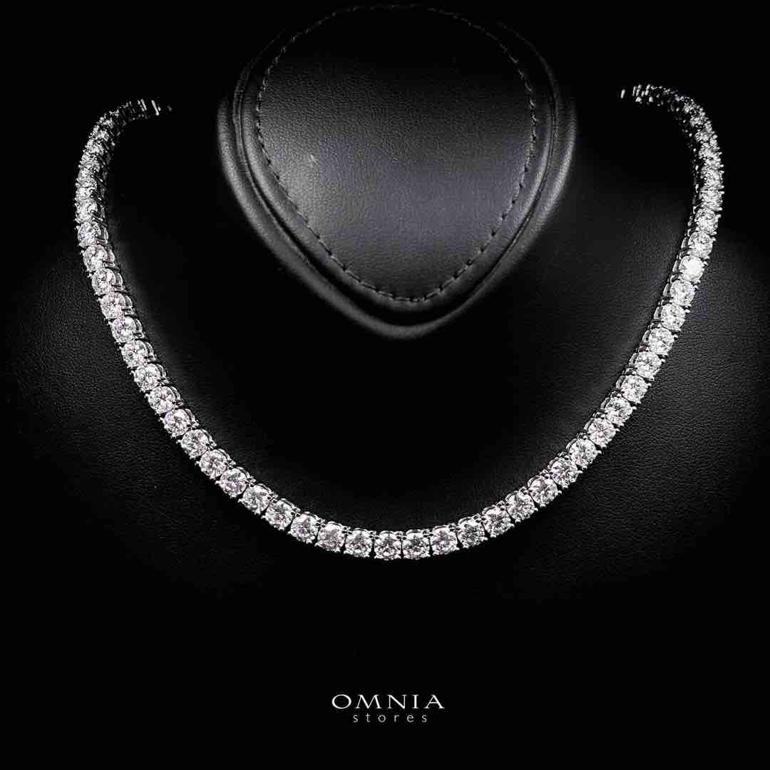 Omnia Mayada Tennis Necklace 925 Silver in GRA Certifited High Quality White Moissanite Stone 5mm