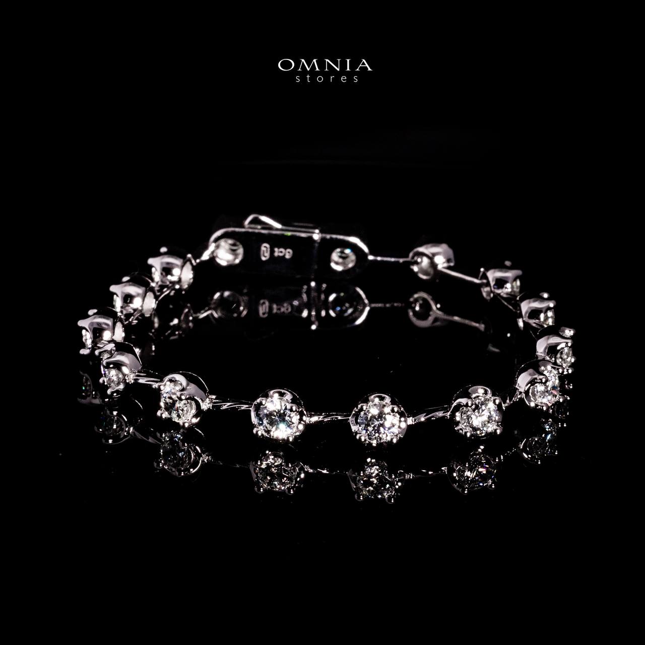 Omnia Mahdiya White Bracelet In 925 Silver With High Quality Lab Crafted Stones