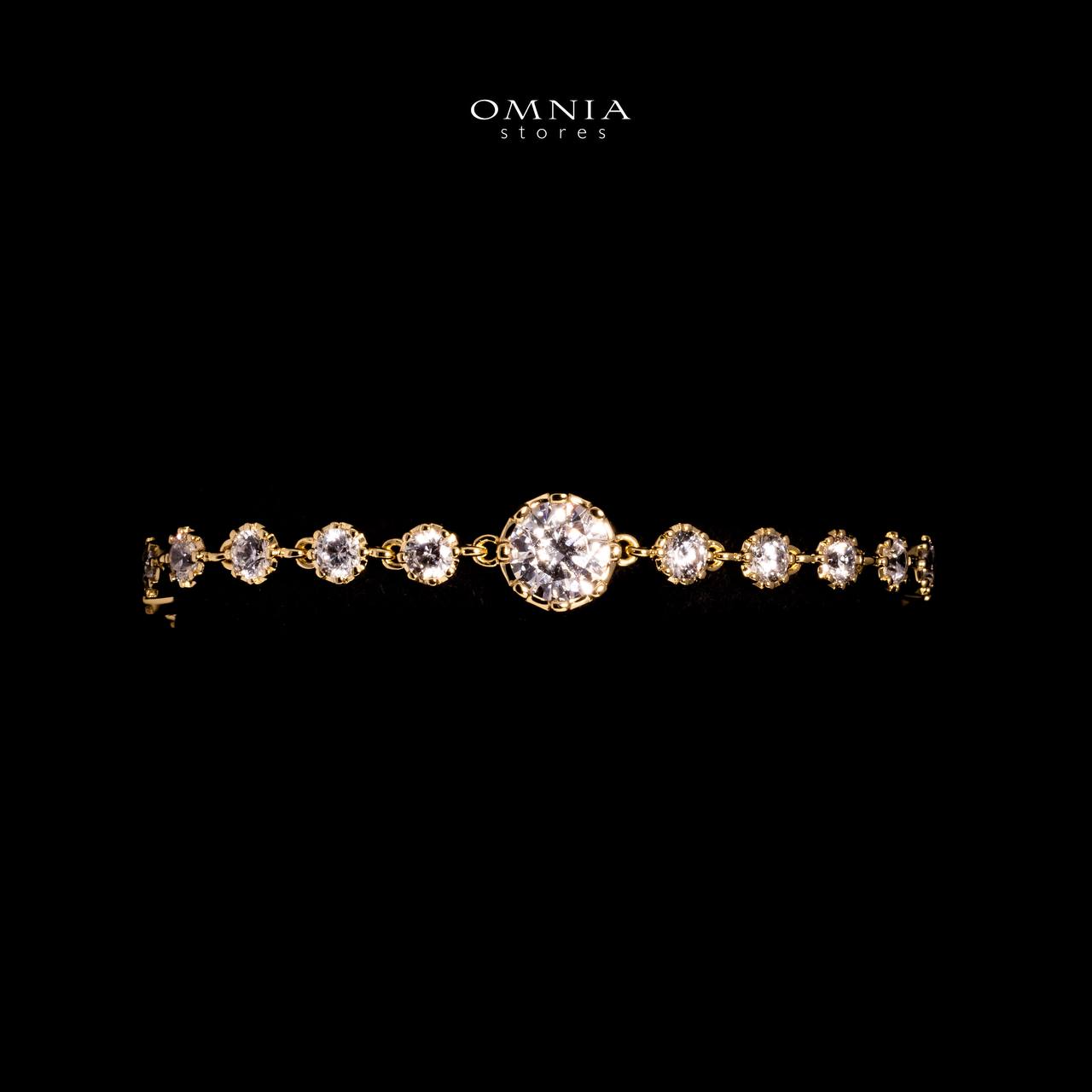 Omnia Amyrah Gold Bracelet In 925 Silver With High Quality Lab Crafted Stones