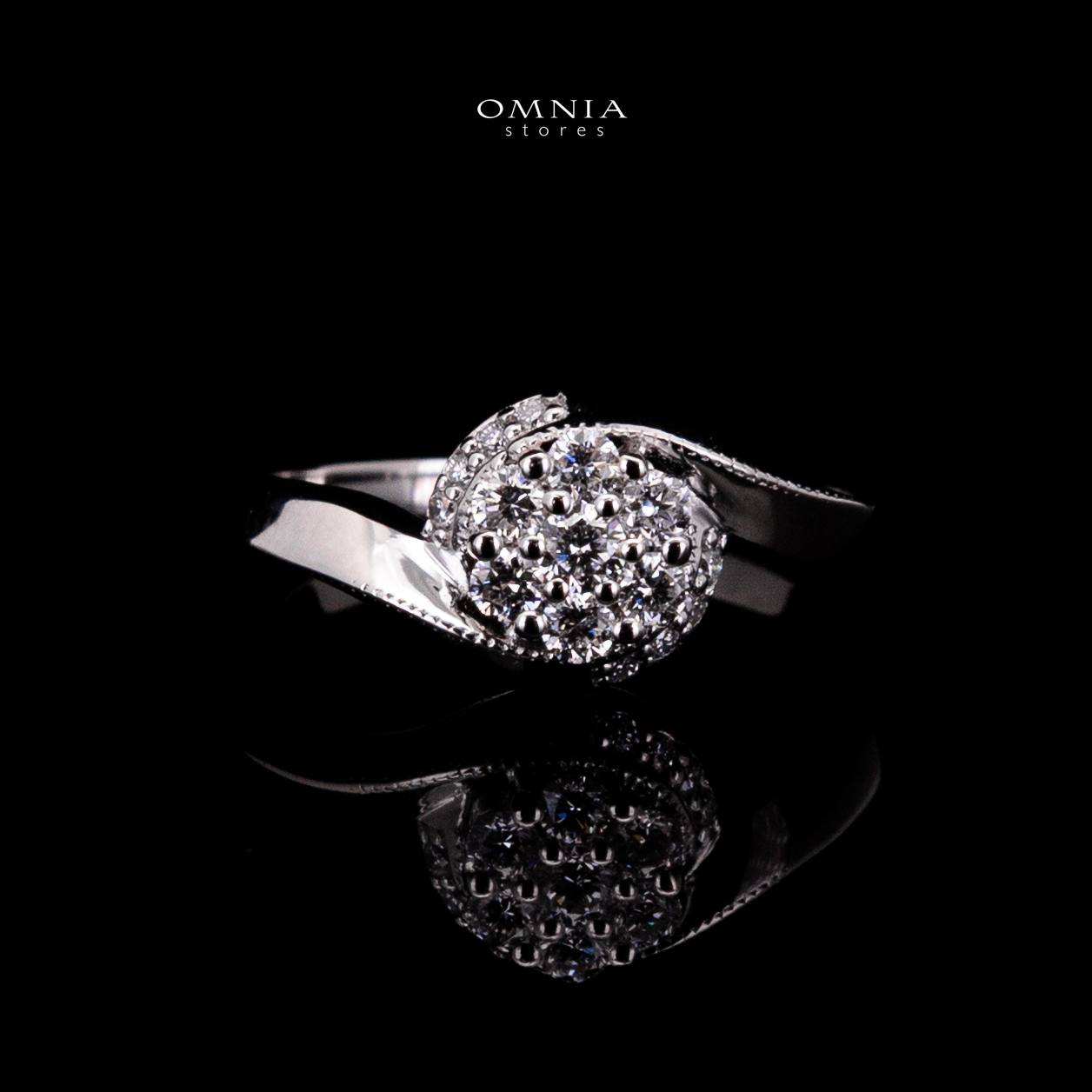 Omnia Sariya White Silver Ring 925 Silver in High Quality Lab Grown Stones