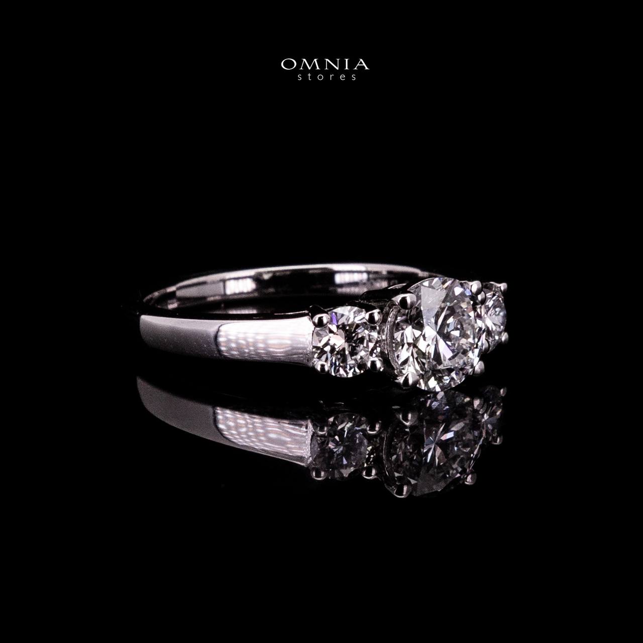 Omnia Samiah White Ring 925 Silver High Quality IGI Certifited High Quality Lab Grown Stones 1.00ct