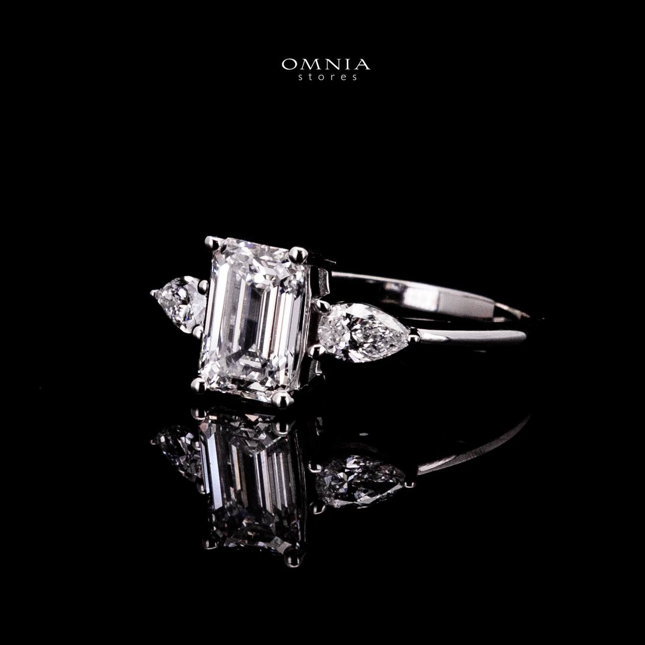Omnia Aysha White Ring 925 Silver High Quality IGI Certifited High Quality Lab Grown Stones 1.60ct