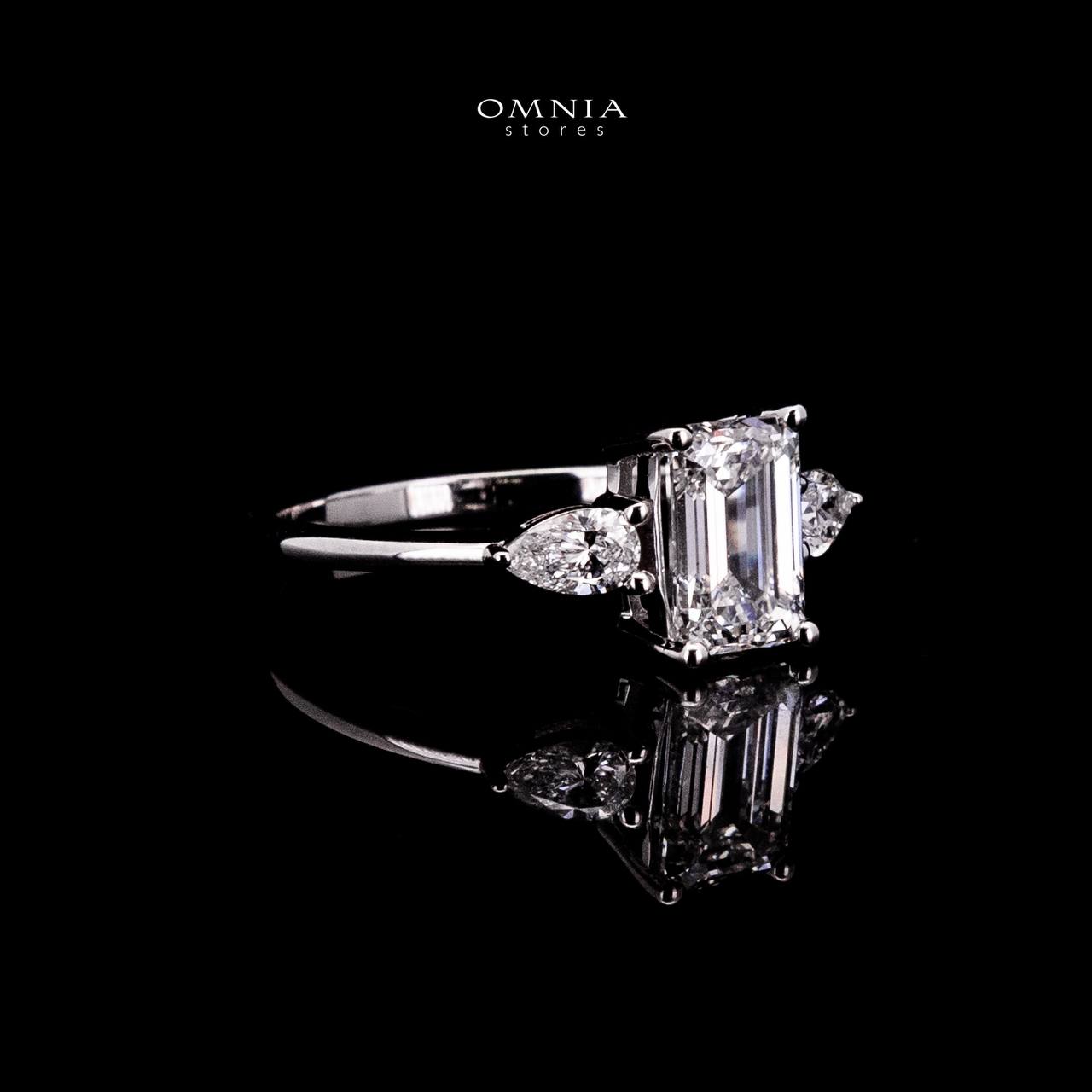 Omnia Aysha White Ring 925 Silver High Quality IGI Certifited High Quality Lab Grown Stones 1.60ct