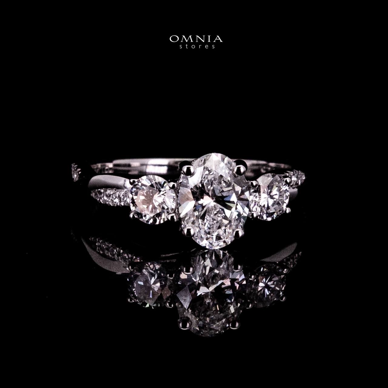 Omnia Jamyla White Ring With High Quality IGI Certifited High Quality Lab Grown Stones 1.00ct In 925 Silver
