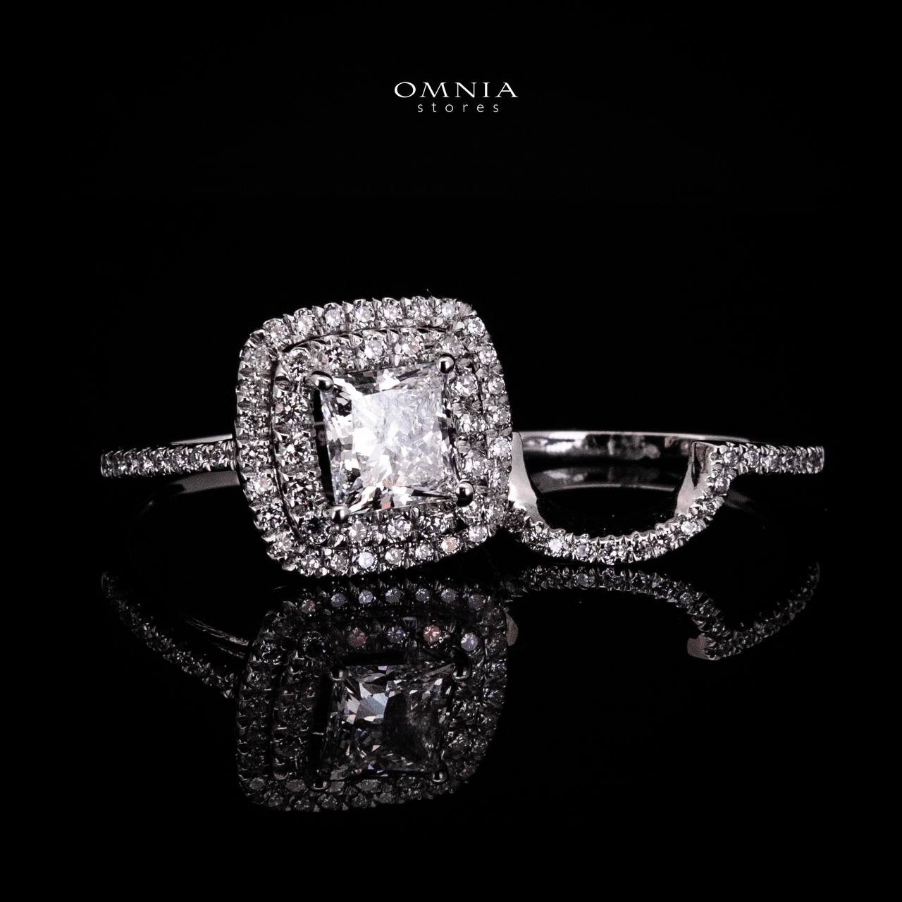 Omnia Siham White Ring 925 Silver High Quality IGI Certifited High Quality Lab Grown Stones 1.50ct