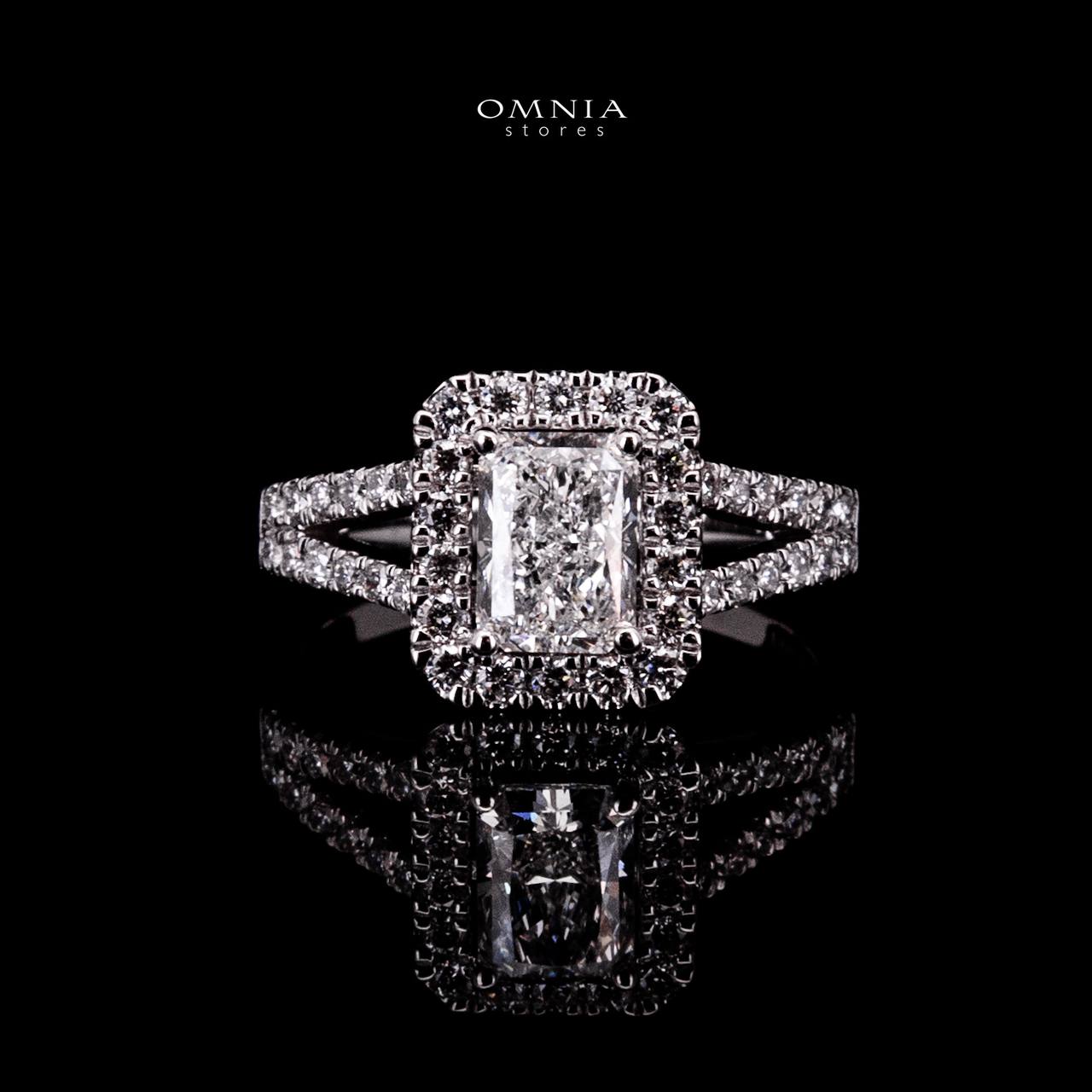 Omnia Siham White Ring 925 Silver High Quality IGI Certifited High Quality Lab Grown Stones 1.00ct