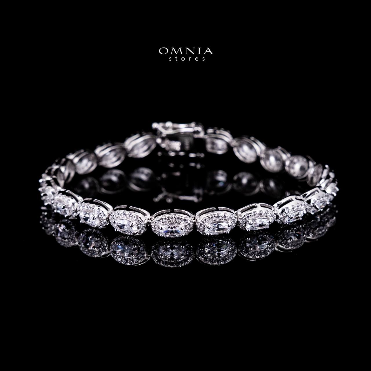 Omnia Syra White Silver Bracelet in 925 Silver High Quality Simulated Diamonds - OMNIASTORES UAE
