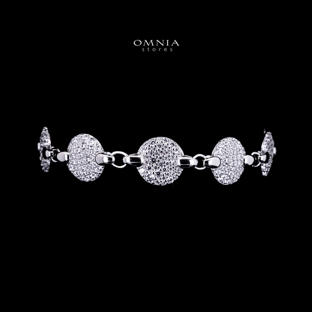 Omnia Reham White Silver Bracelet in 925 Silver High Quality Simulated Diamonds