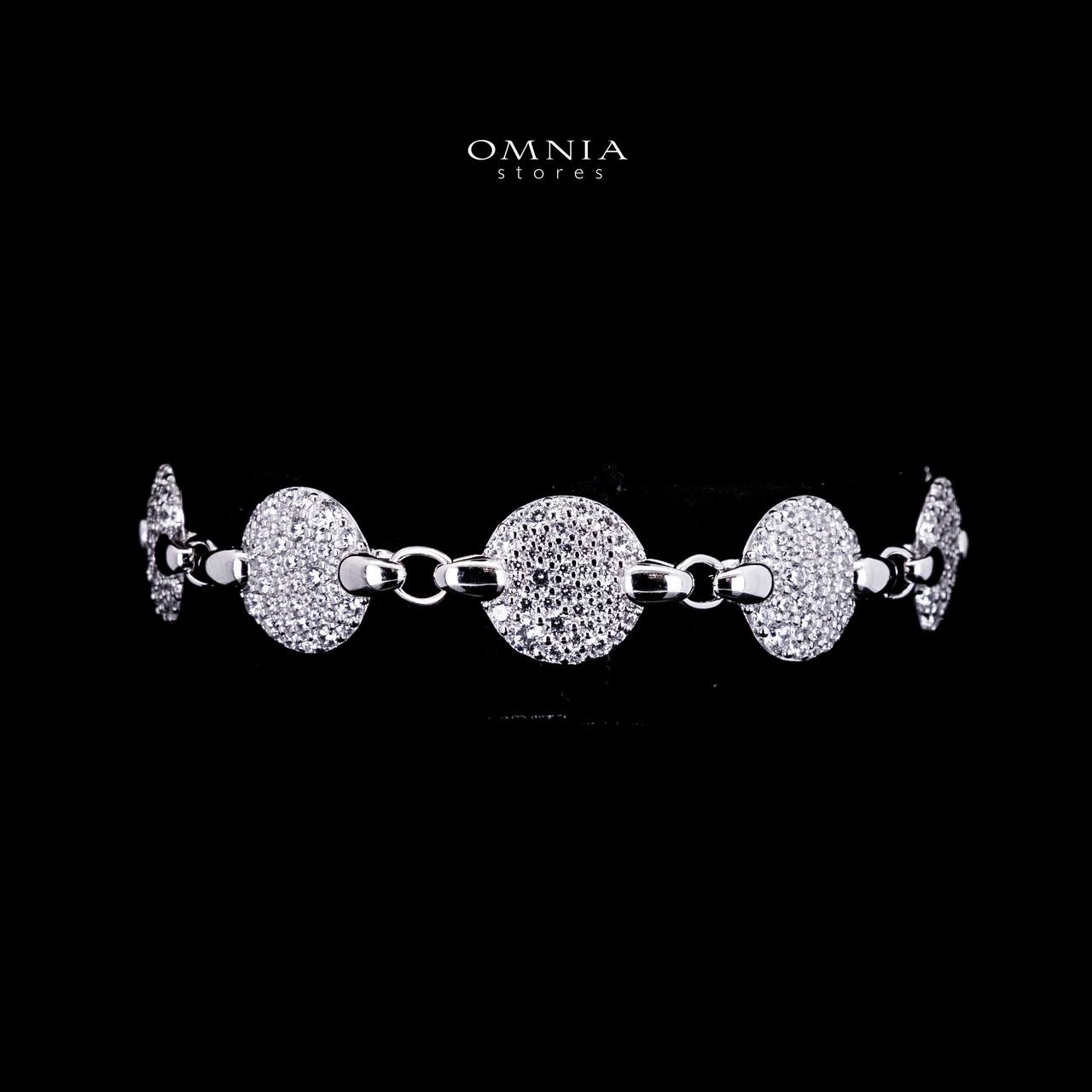 Omnia Reham White Silver Bracelet in 925 Silver High Quality Simulated Diamonds - OMNIASTORES UAE