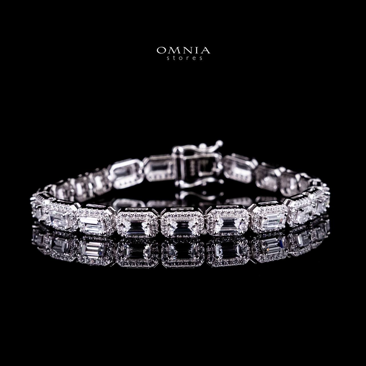 Omnia Afrah Silver Bracelet in 925 Silver High Quality Simulated Diamonds - OMNIASTORES UAE