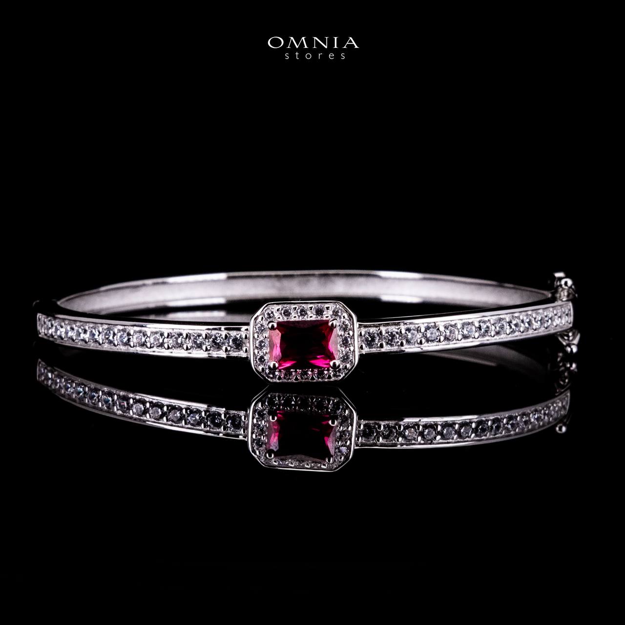 Omnia Ayrah Red Bangle in 925 Silver High Quality Simulated Diamonds - OMNIASTORES UAE