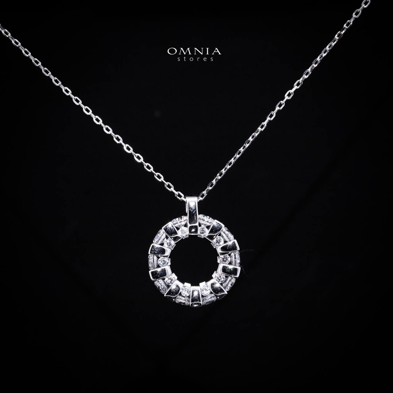 Omnia Calise White Pendant Necklace With High Quality Certified Lab Crafted Stones In 925 Silver