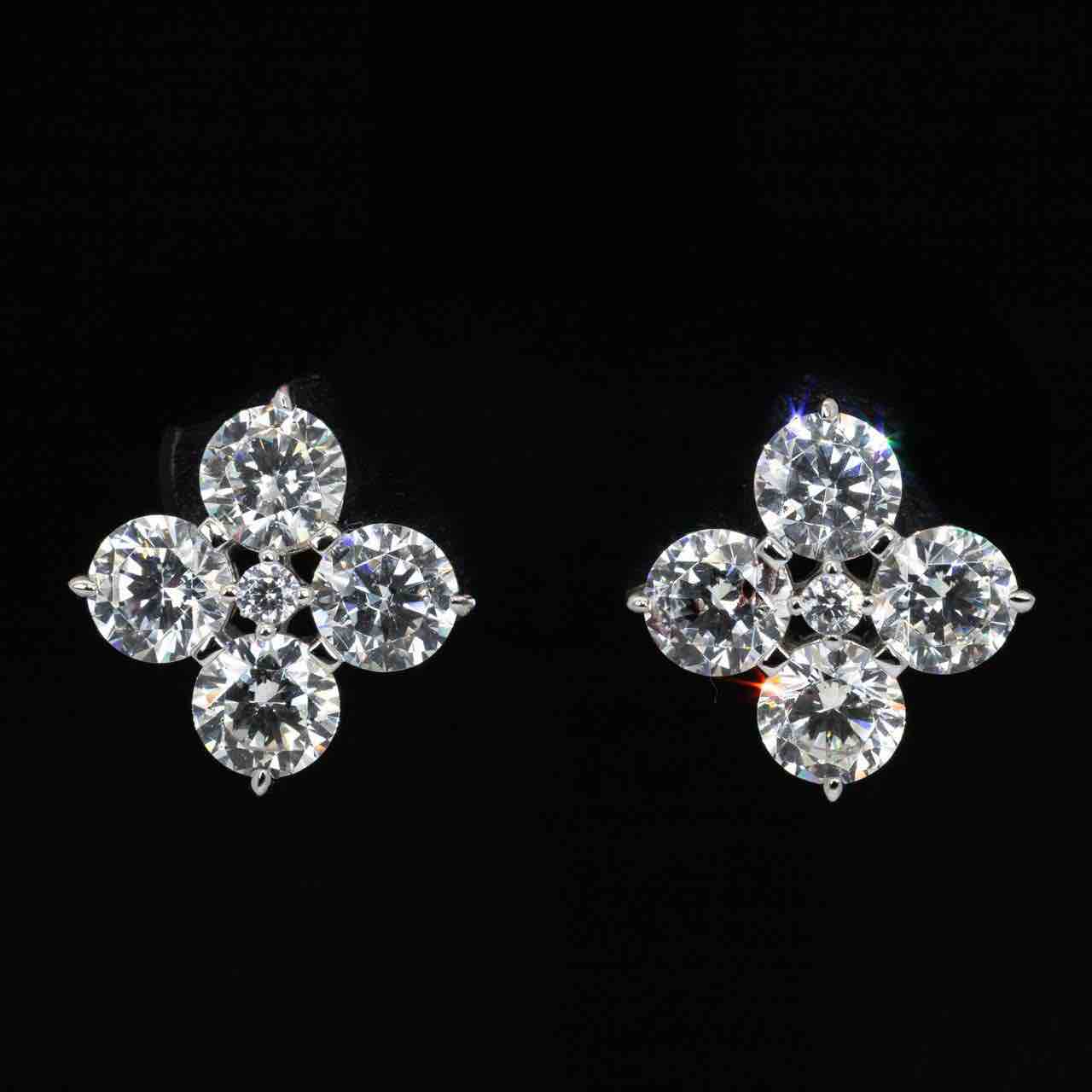 Omnia Azia Round Earrings With High Quality Certified Lab Crafted Stones In 925 Silver