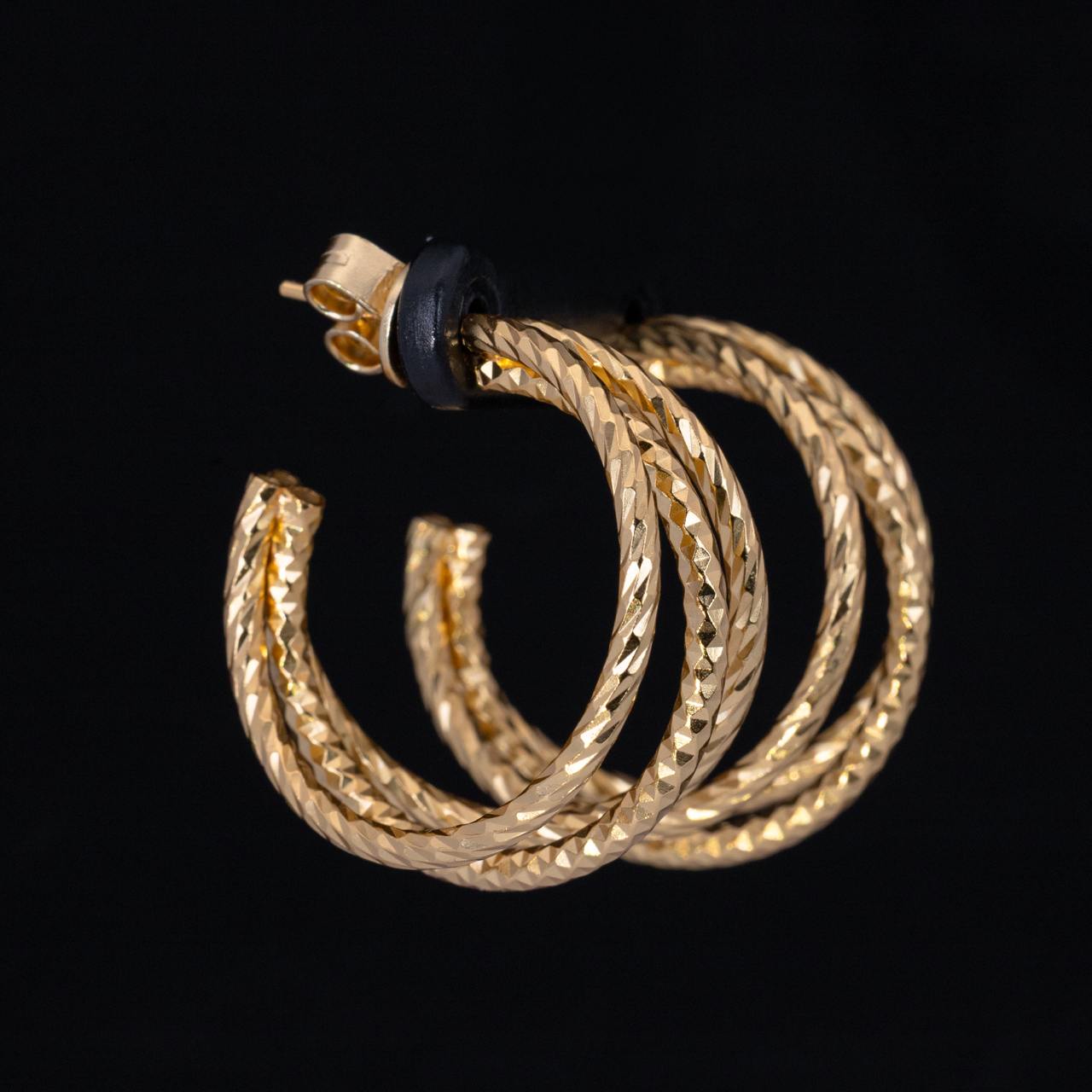 Omnia Amylah Gold Earrings In 925 High Quality Silver