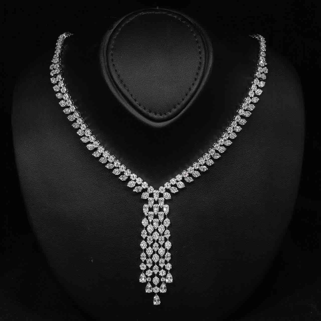 Omnia Myla White Luxury Bridal Full Set in High Quality Zircon Stone in Rhodium Plated - OMNIASTORES UAE