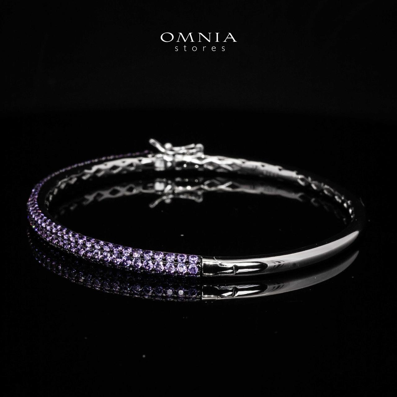 Omnia Zenah White Bangle With High Quality Simulated Diamonds in 925 Silver - OMNIASTORES UAE