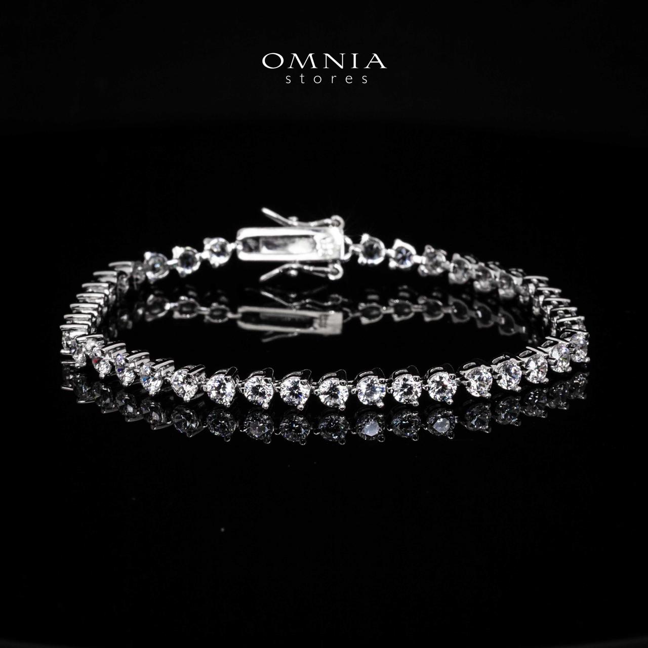 Omnia Kaira 2.5mm Heart Tennis Bracelet in 92.5 Silver High Quality Simulated diamonds - OMNIASTORES UAE