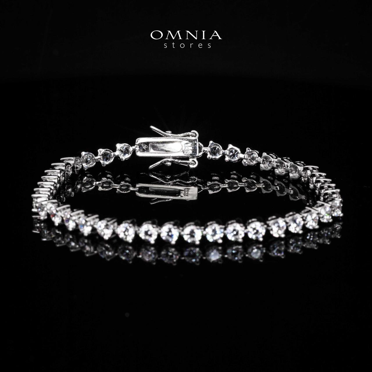 Omnia Kaira 2.5mm Heart Tennis Bracelet in 92.5 Silver High Quality Simulated diamonds - OMNIASTORES UAE