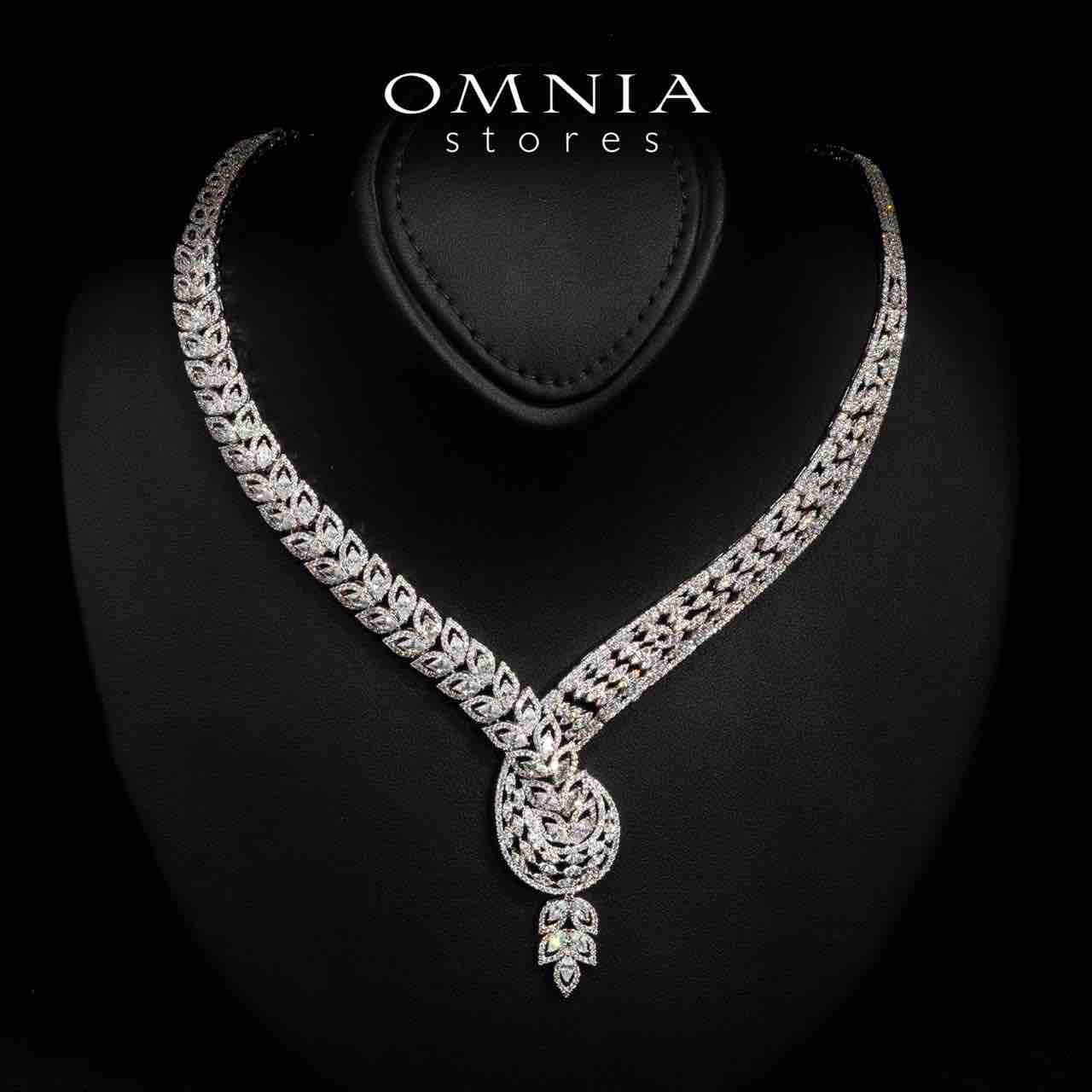 Omnia Frida White Luxury Bridal Full Set in High Quality Rhodium Plated Zircon Stones - OMNIASTORES UAE